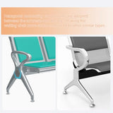 3-Seat Waiting Room Bench - PU Leather Waiting Room Chairs with Arms Airport Reception Bench,