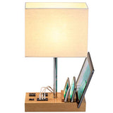 Dreamholder Desk Lamp with 3 USB Charging Ports, Table Lamp with 2AC Outlets and 3 Phone Stands, Nightstand Bedside Lamp
