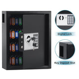Electronic 40 Keys Cabinet Wall Mount, Digital Key Safe Lock Box, Large Security Lockbox for House Key