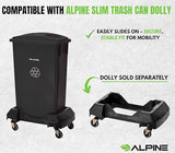 23 Gallon Slim Trash Can - Open Top 3 Pack Slender Commercial Garbage Bin - Heavy Duty Plastic for Homes