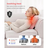 BOB AND BRAD Back Massager with Heat FSA Eligible, EZBack Corded Back Massager for Pain Relief Deep Tissue, Shiatsu Back Massage Pillow, Soothing Muscle Tension Upper & Lower Back Relief