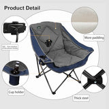 Northroad Oversized Foldable Camping Chair with Cell Phone Holder,Outdoor Padded Lawn Chair w/Cup Holder,Carry Bag for Beach, Hiking, and Picnics,Heavy-Duty 300-lbs Capacity, Blue