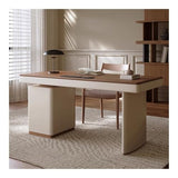 zhongxlla Standing Desk, PC Table Writing Desk with Charging, Modern Walnut Finish Home Office