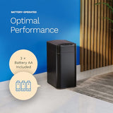 hOmeLabs - 13 Gallon Kitchen Trash Can - Retractable Automatic Sensor Butterfly Lid, Space-Saving Design - Matte Black