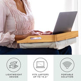 HOME Bamboo Wood Bed Tray, Lap Desk with Detachable Cushion