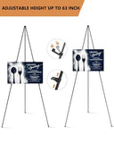 Black Folding Easels for Display, 6 Pack 63 Inch Metal Stand Instant Tripod Collapsible Portable Floor Easels Adjustable