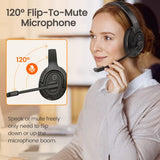 EKSA Wireless Headset with Mic for Work, Bluetooth 5.0 Headset with AI-Powered Noise Cancelling Microphone