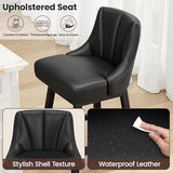 REONEY Swivel Bar Stools Set of 3, 26" Upholstered Counter Height Barstool | Waterproof PU Leather Seat