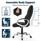 Office Chair, 350lbs Executive Leather Chair Home Office Desk Chairs, Ergonomic Computer Gaming Chair | Black AYEASY