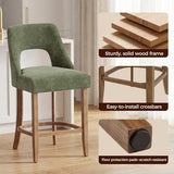 UVV Bar Stools Set of 4, Upholstered Counter Height Bar Stools