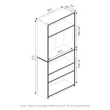71" Triple Wide Bookshelf, 6 Tier Tall Bookshelf, Large Arched Bookcase with Curved Baffle