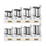 Outdoor Trash Cans Bins 2 Bin Foot Pedal Trash Can with Lid Stainless Steel Trash Bin