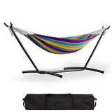 Garvee Double Hammock with Foldable Steel Stand and Carry Bag – Indoor/Outdoor Standing Hammock, 450 LBS Capacity, for Garden, Camping, Beach (Tropical)
