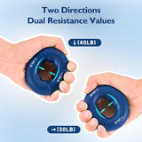 FitBeast Hand Grip Strengthener, Finger Exerciser, Forearm Strengthener Kit - 9 Pack, Targeted Hand & Forearm Strength, Relief & Recovery Kit (Deep Blue) FitBeast