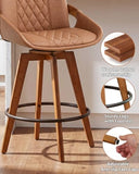 AQG Bar Height Bar Stools Set of 6, Mid Century Modern Bar Chairs Swivel with Back