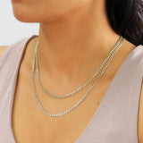 Nuragold 14k Real Yellow Gold Cuban Curb Link 3.5mm Chain Necklace