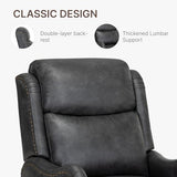 KISLOT Faux Leather Pushback Recliner Chair with Rivet Trim, Vintage Manual Accent Armchair