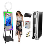 Black Mirror Photo Booth with Instant Printer, Ring Light and Flight Case