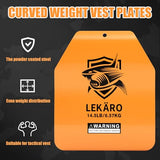 14.5 lb Curved Weighted Vest Plates for Men and Women - 1 Pair Ergonomic Contoured Steel Plates - High-Density Build for Weighted Vests, CrossFit, Hero