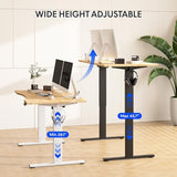 Bamboo Standing Desk, 60 x 30 Inches Whole-Piece Electric Adjustable Height Desk for Home Office