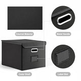 Hleelomi Collapsible File Box with Lid & Plastic Slide - Hanging Document Organizer for Office/Home, 14.96x12.6x10.83 Inch