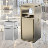 Gold Commercial Trash Can - 42L Heavy Duty Stainless Steel Garbage Bin with Lid & Liner