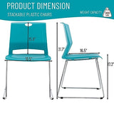 Office Guest Chairs Set of 4, Sled Base Office Stack Chair, Modern Plastic Chairs for Conference