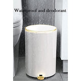 This Stainless Steel Pedal Bin with Lid - Modern Cosmetic Trash Can for Bathroom