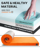 GAIALOOP 3 Inch Memory Foam Camping Mattress, Dual Layer Thick Sleeping Camp Pad for Car Tent Cot, Roll-Up Portable Glamping Floor Bed for Guests Sleepover[Twin: 75 * 38 * 3"]