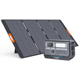 ALLWEI Portable Power Station 2400W(Surge 4800W) with 1x 400W Solar Panel Included, Fast Charge in 1.5H, 4 AC Outlet, LiFePO4 2048Wh Solar Generator for RV Camping Emergency Outdoor Home Use