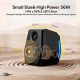 24bit USB DAC & Bluetooth 5.2, 2.0 RGB PC Multimedia Speakers for Desktop Monitor Laptop (Game/Movie/Music