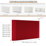 Red Folding Privacy Screen Room Divider - Deformable Decorative Partition for Office, Store