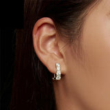 14K Gold Excellent Cut VVSI D-color Diamond Hoop Earrings for Women