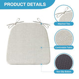 IASEAHK Chair Cushions for Dining Chairs Set of 4, Non Slip Kitchen Chair Pads, 17" x 16" x 2", Indoor Dining Chair Cushions, Beige