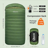 QEZER XL Sleeping Bag-600 Fill Power Down Sleeping Bag for Adults, Ultralight Ideal for Backpacking, Camping, Hiking