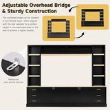 MLZTINGR 102.3" W 4-Piece Farmhouse Entertainment Center Wall Unit, TV Stand with Bookshelves