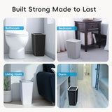 Lysam Small Trash Can, 3 Pack 4 Gallons Bathroom Garbage Can with Lid Press-Top