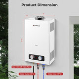CAMPLUX 2.64 GPM Tankless Propane Water Heater, Portable Water Heater Outdoor with Overheating Protection, for Camping, Cabins, Barns, Easy Installation, 68,000 BTU, BD264