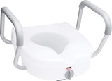 Raised Toilet Seat With Handles, 5" Toilet Seat Riser with Arms, Handicap Raised Toilet Seat Carex