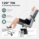 SEATZONE Cyan Office Chair Ergonomic Desk Chair with Lumbar Support, Flip-Up Arms, Adjustable Swivel Computer Chair with Wheels