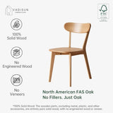 Oak Dining Chairs, Kitchen Chairs, 100% Solid Wood Modern Dinner Chair with Curved Backrest