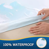 Full Waterproof Zippered Mattress Encasement, Breathable, Noiseless, Machine-Washable Zipped Mattress Cover, Fitting 7" - 13" Deep Mattress