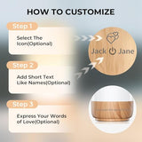 Tikkitouch Customized Long Distance Touch Lamps Set of 2 for Couples, Personalized Lamp with Custom Name & Personal Note, App Controlled WiFi & Bluetooth Connected Gift for Family and Friends