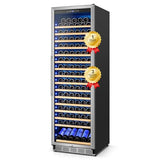 24" 190-Bottle Freestanding Wine Cooler, Low Noise with Sliding Shelves