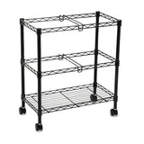 Scranton & Co Two-Tier Mobile Metal File Cart, Black Finish