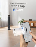DREO 40'' WiFi Tower Fan, 26ft/s High-Speed Cooling, Quiet Floor Fan with Remote, 90° Oscillating Fan, 4 Modes, 12H Timer, Touch Control, Standing Cooling Fan for Bedroom, Home, Office Room, Gold