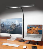 Kaulsoue LED Desk Lamp for Home Office with Base, Eye-Caring Architect Task Light with Adjustable Gooseneck 12W USB Adapter, Craft