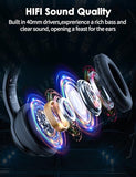 Cat Ear Bluetooth Headphones for Kids & Adults, 55H Play Time, Wireless Foldable & Wired Multi-Function LED Light Up Over Ear