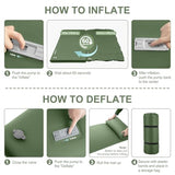Elegear CumbreX™ Self Inflating Sleeping Pad, Built-in Electric Pump 3.15" Ultra-Thick Memory Foam Camping Mattress Pad with Pillow Double Sleeping Pad for Camping R-Value 9.5 Foam Camp Pad - Full