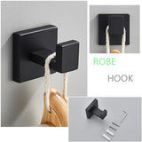 Bathroom Accessories Sets 4pcs Wall Mount Towel Bar Robe Hooks Toilet Paper Roll Holder PIZZZENO